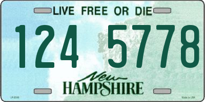 NH license plate 1245778