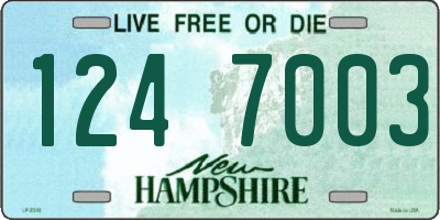 NH license plate 1247003