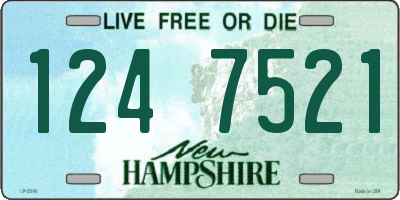 NH license plate 1247521