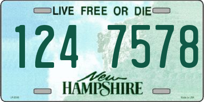 NH license plate 1247578