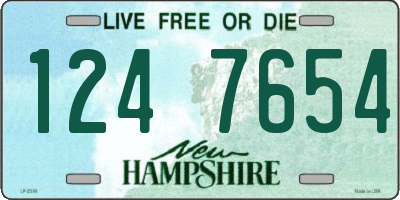 NH license plate 1247654