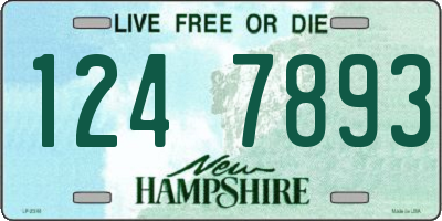 NH license plate 1247893