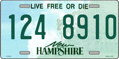 NH license plate 1248910