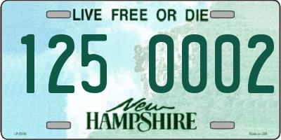 NH license plate 1250002