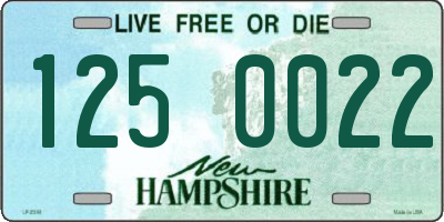 NH license plate 1250022