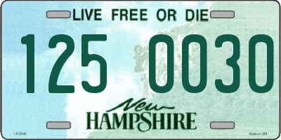 NH license plate 1250030
