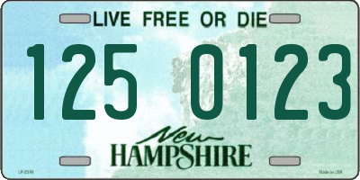 NH license plate 1250123