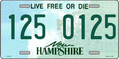 NH license plate 1250125