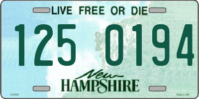 NH license plate 1250194