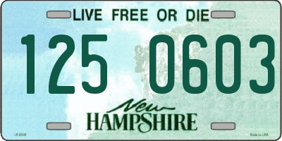 NH license plate 1250603