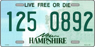 NH license plate 1250892