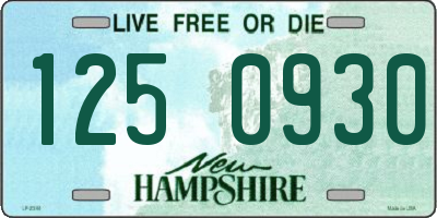 NH license plate 1250930