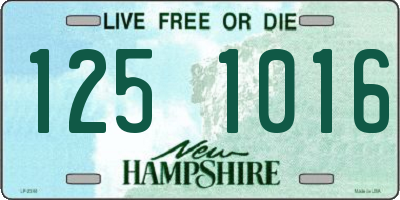 NH license plate 1251016