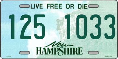 NH license plate 1251033