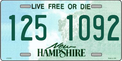 NH license plate 1251092