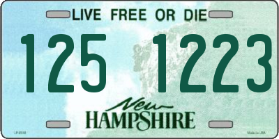 NH license plate 1251223