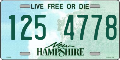 NH license plate 1254778