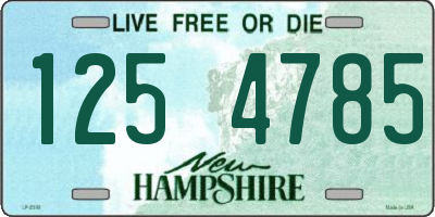 NH license plate 1254785