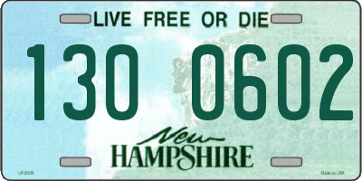 NH license plate 1300602