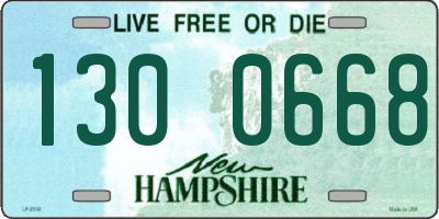 NH license plate 1300668