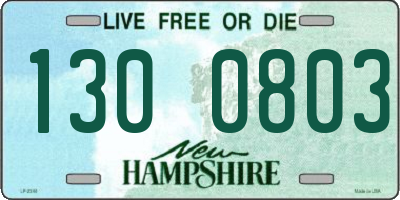 NH license plate 1300803