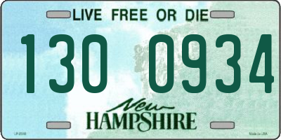 NH license plate 1300934