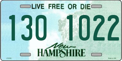NH license plate 1301022