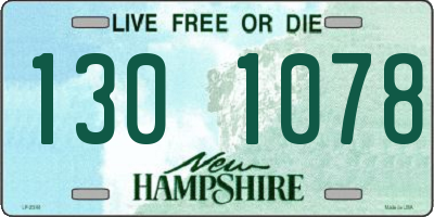 NH license plate 1301078