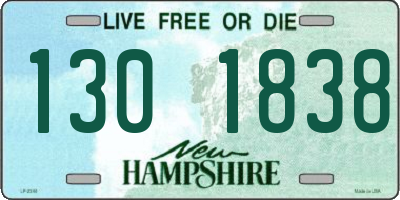 NH license plate 1301838
