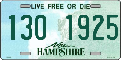 NH license plate 1301925