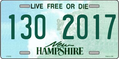 NH license plate 1302017