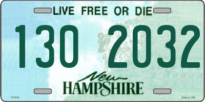 NH license plate 1302032