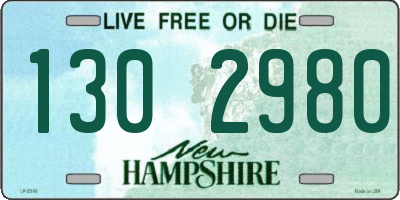 NH license plate 1302980
