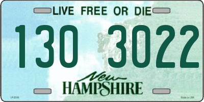 NH license plate 1303022