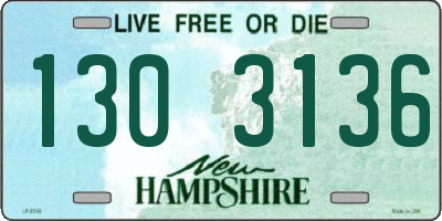 NH license plate 1303136