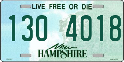 NH license plate 1304018