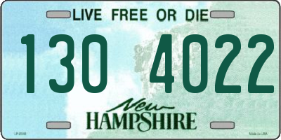 NH license plate 1304022
