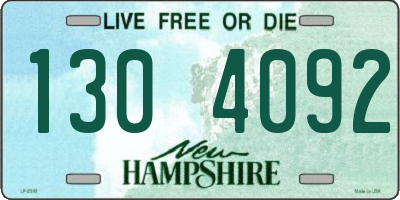 NH license plate 1304092