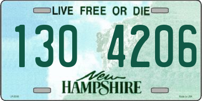 NH license plate 1304206
