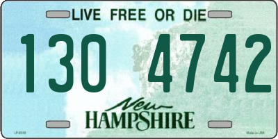 NH license plate 1304742