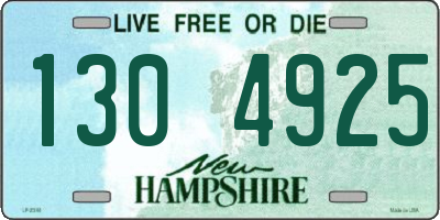NH license plate 1304925