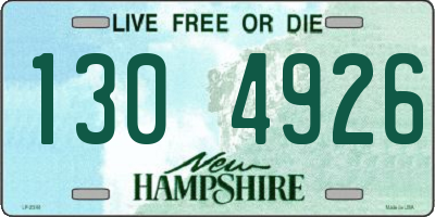 NH license plate 1304926