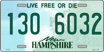 NH license plate 1306032
