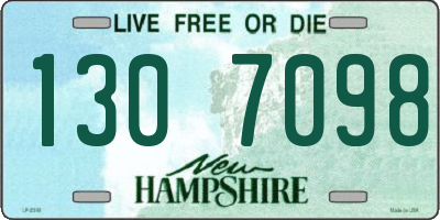 NH license plate 1307098