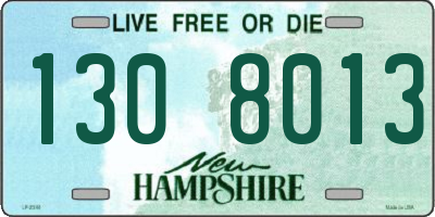 NH license plate 1308013