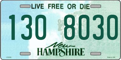 NH license plate 1308030