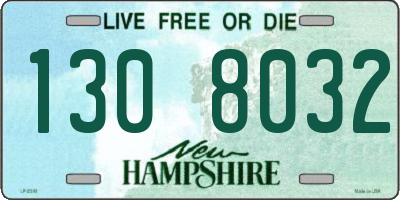 NH license plate 1308032