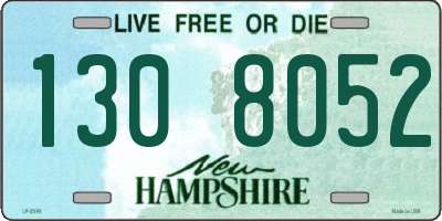 NH license plate 1308052