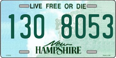 NH license plate 1308053