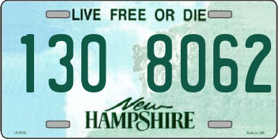 NH license plate 1308062